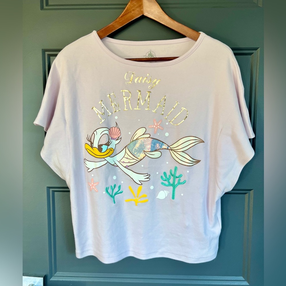 Disney Daisy Duck Mermaid sequin shirt, Small